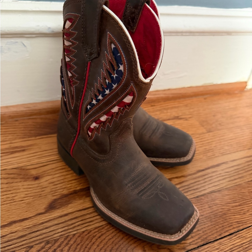 Boys Ariat Cowboy Boots with American Flag